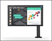 LG 27" (16:9) QHD IPS LED, HDMI(2), DP, USB-C (60W), USB, HDR10, SPKR, VESA, 3YR WTY