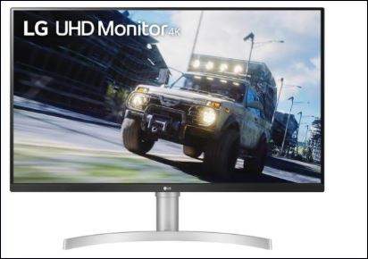 LG 32" (16:9) UHD 4K VA LED, HDMI(2), DP, HDR10, SPKR, H/ADJ, VESA, 3YR WTY