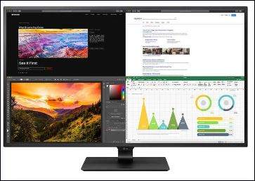 LG 43" (16:9) UHD 4K IPS LED, HDMI(4), DP, USB-C, USB(2), HDR10, SPKR, VESA, 3YR WTY